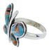 Silver Butterfly Southwest Multicolor Inlay Ring Size 9-1/2 CX52585